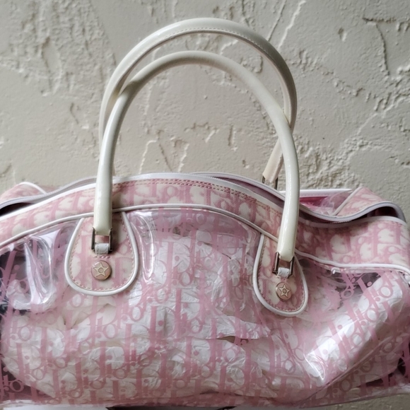 Dior Handbags - Pink and clear monogram dior bowling bag